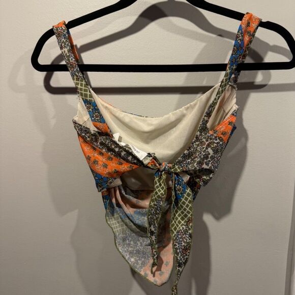 Glassons Print Tie Back Mesh Tank Top - size XS - Picture 3 of 3